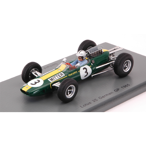 LOTUS 25 GERHARD MITTER 1965 N.3 GERMAN GP 1:43 Spark Model Formula 1 Modellino