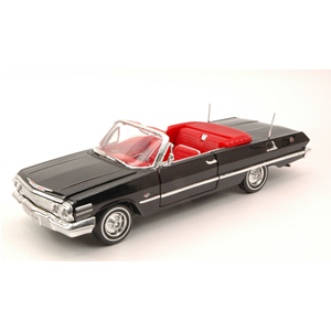 CHEVROLET IMPALA OPEN 1963 BLACK 1:24 Welly Auto Stradali Modellino