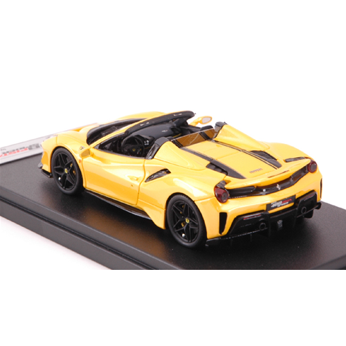 FERRARI 488 PISTA SPIDER 2018 GIALLO TRISTRATO WITH BLACK STRIPES 1:43 Looksmart Auto Stradali Modellino