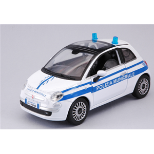 FIAT NUOVA 500 2007 POLIZIA MUNICIPALE 1:24 New Ray Forze dell'Ordine Modellino