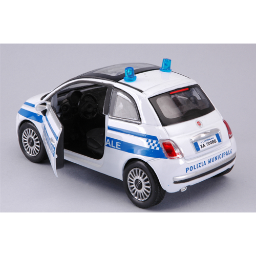 FIAT NUOVA 500 2007 POLIZIA MUNICIPALE 1:24 New Ray Forze dell'Ordine Modellino