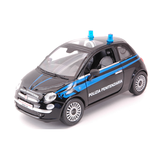 FIAT NUOVA 500 2007 POLIZIA PENITENZIARIA 1:24 New Ray Forze dell'Ordine Modellino