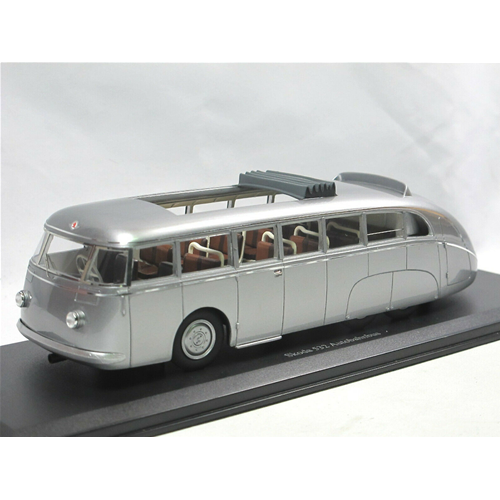 SKODA 532 AUTOBAHNBUS 1938 METALLIC SILVER 1:43 Autocult Autobus Modellino