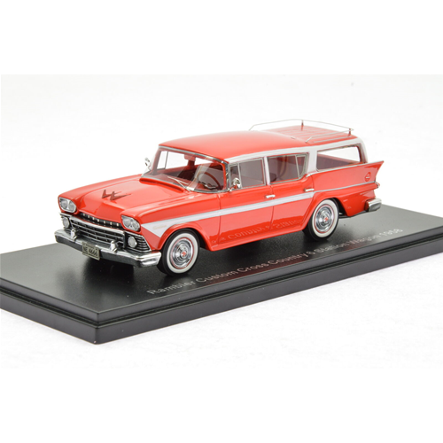 RAMBLER CUSTOMS CROSS COUNTRY 6 STATION WAGON 1956 RED/WHITE 1:43 Neo Scale Models Auto Stradali Modellino