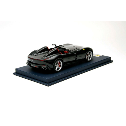 FERRARI MONZA SP2 2018 METALLIC NEW BLACK DAYTONA WITH SHOWCASE 1:18 Looksmart Auto Stradali Modellino