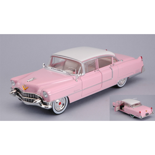 CADILLAC FLEETWOOD SERIES 60 1955 ELVIS PRESLEY 1935-1977 PINK 1:24 Greenlight Movie Modellino