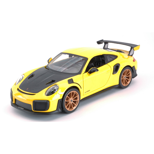 PORSCHE 911 GT2 RS 2018 SPECIAL EDITION YELLOW-BLACK 1:24 Maisto Auto Stradali Modellino