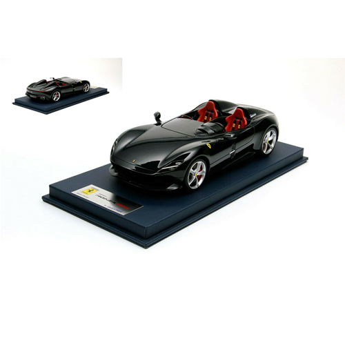 FERRARI MONZA SP2 2018 METALLIC NEW BLACK DAYTONA WITH SHOWCASE 1:18 Looksmart Auto Stradali Modellino