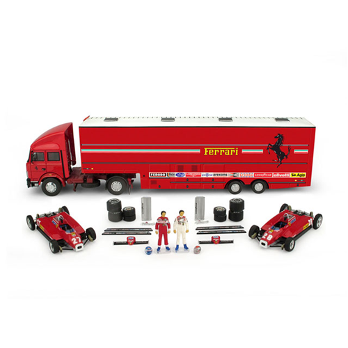 FIAT IVECO 190 SCUD.FERRARI GP ITALIA 1982+126C2 TAMBAY E ANDRETTI 1:43 Brumm Formula 1 Modellino