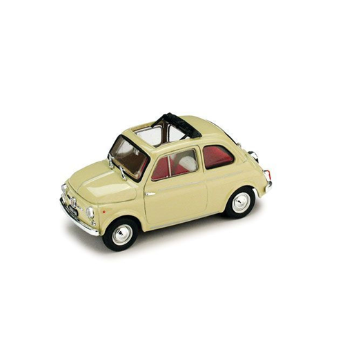 FIAT 500D APERTA 1960-1963 AVORIO INTERNO ROSSO-AVORIO 1:43 Brumm Auto Stradali Modellino