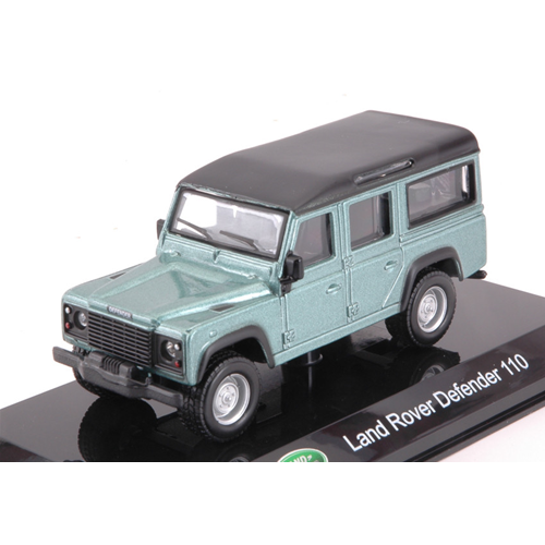 LAND ROVER DEFENDER 110 2015 METALLIC LIGHT GREEN HARD CASE 1:43 Burago Auto Stradali Modellino