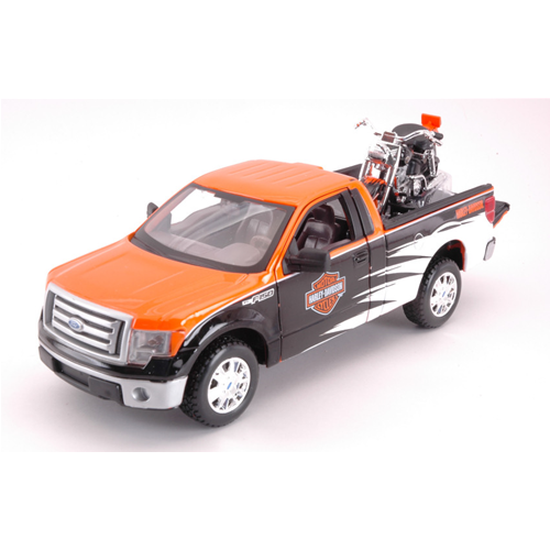 FORD F-150 PICK UP STX HARLEY DAVIDSON + 1958 FLH DUO GLIDE 1:24 Maisto Tuning Modellino