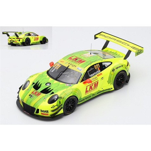 PORSCHE 911 GT3 N.911 FIA GT WORLD CUP MACAU 2018 LAURENS VANTHOOR 1:18 Spark Model Auto Competizione Modellino