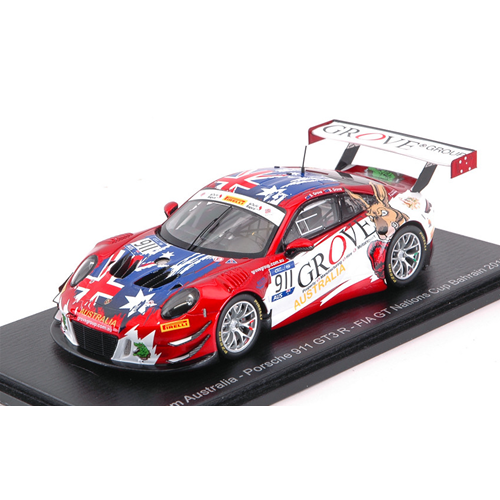 PORSCHE 911 GT3 R N.911 FIA GT CUP BAHRAIN 2018 S.GROVE-B.GROVE 1:43 Spark Model Auto Competizione Modellino