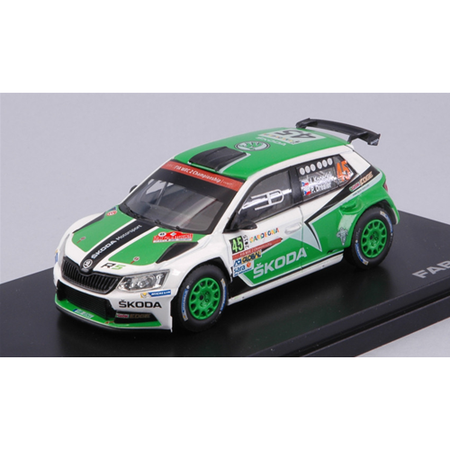 SKODA FABIA III R5 N.45 9th RALLY SARDEGNA 2015 KOPECKY-DRESLER 1:43 Abrex Auto Rally Modellino