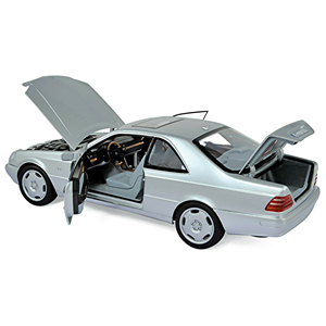 MERCEDES S600 COUPE 1998 SILVER 1:18 Norev Auto Stradali Modellino