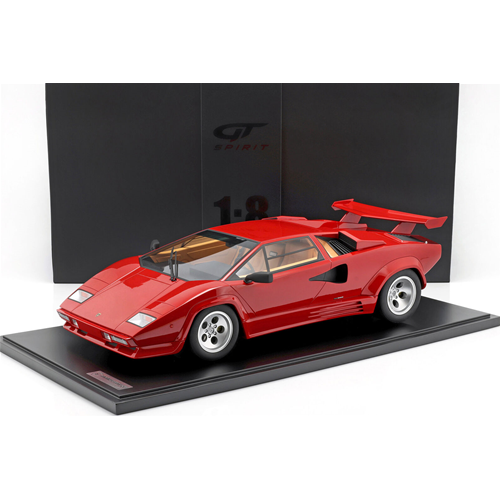 LAMBORGHINI COUNTACH LP500 QV QUATTROVALVOLE 1982 + SHOWCASE BOX SIVIGLIA RED 1:8 GT Spirit Auto Stradali Modellino