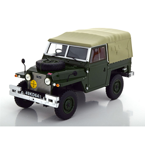 LAND ROVER LIGHTWEIGHT SERIES IIa SOFT TOP 1968 OLIVE GREEN 1:18 Bos Model Auto Stradali Modellino