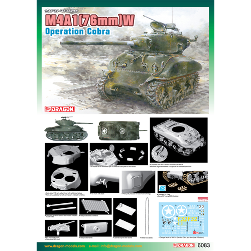 M4A1 (76MM) W OPERATION COBRA KIT 1:35 Dragon Kit Mezzi Militari Modellino