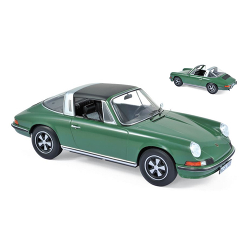 PORSCHE 911 S TARGA 1973 GREEN 1:18 Norev Auto Stradali Modellino