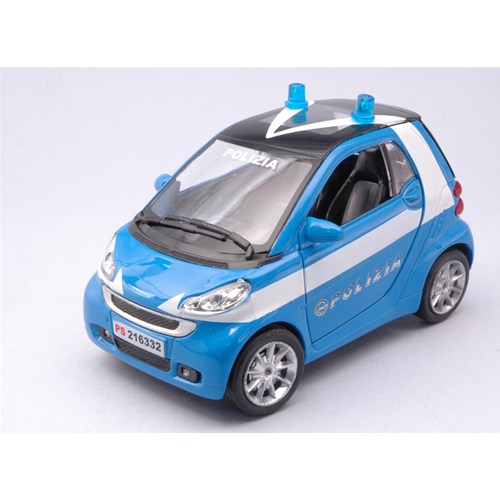 SMART FORTWO 2007 POLIZIA 1:24 New Ray Forze dell'Ordine Modellino