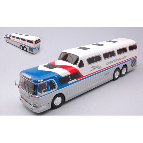 GMC SCENICRUISER B GREYHOUND 1956 WHITE-SILVER 1:43 Ixo Model Autobus Modellino