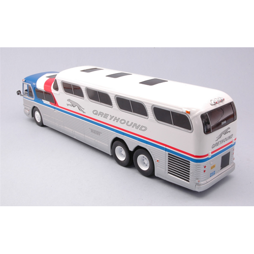 GMC SCENICRUISER B GREYHOUND 1956 WHITE-SILVER 1:43 Ixo Model Autobus Modellino