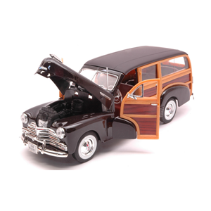 CHEVROLET FLEETMASTER 1948 DARK BROWN/WOOD 1:24 Welly Auto Stradali Modellino