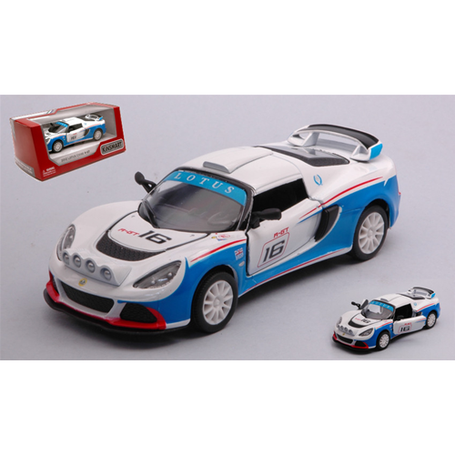 LOTUS EXIGE R-GT N.16 2012 WHITE/BLUE cm 12 Kinsmart Modellismo Giocattolo Modellino
