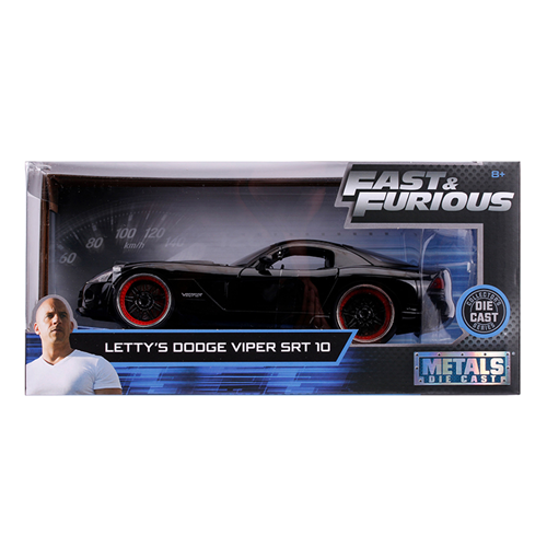 LETTY'S DODGE VIPER SRT-10 COUPE 2003 FAST & FURIOUS VII BLACK 1:24 Jada Toys Movie Modellino