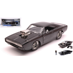 DOM & DODGE CHARGER R/T 1970 BLACK FAST & FURIOUS WITH TORETTO FIGURE 1:24 Jada Toys Movie Die Cast Modellino