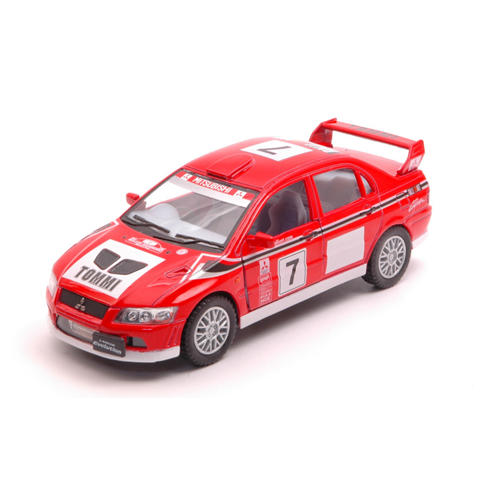 MITSUBISHI LANCER EVO VII WRC N.7 RED/WHITE cm 12 Kinsmart Modellismo Giocattolo Modellino