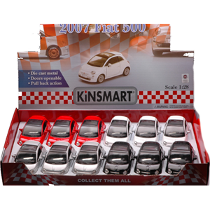 FIAT NUOVA 500 2007 cm 12 (1 Modellino a Scelta) 1:28 Kinsmart Modellismo Giocattolo Modellino