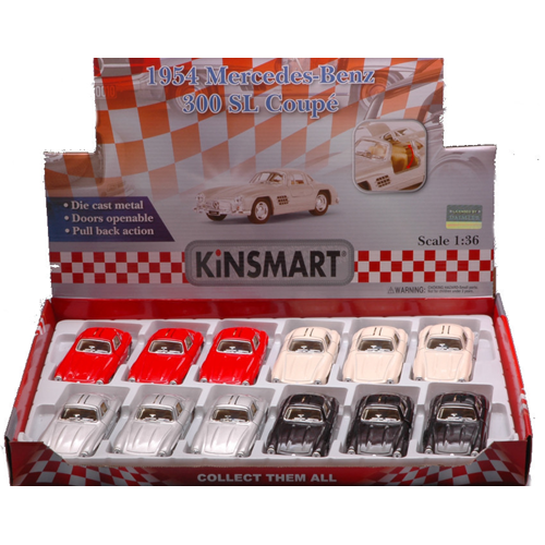 MERCEDES 300 SL 1954 cm 12 (1 Modellino a Scelta) 1:36 Kinsmart Modellismo Giocattolo Modellino