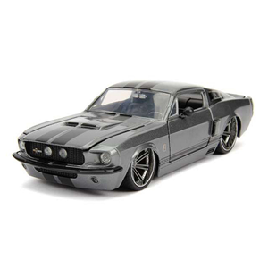 FORD USA MUSTANG SHELBY GT-500 1967 GREY WITH BLACK STRIPES 1:24 Jada Toys Tuning Modellino