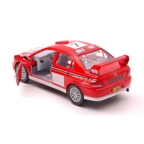 MITSUBISHI LANCER EVO VII WRC N.7 RED/WHITE cm 12 Kinsmart Modellismo Giocattolo Modellino