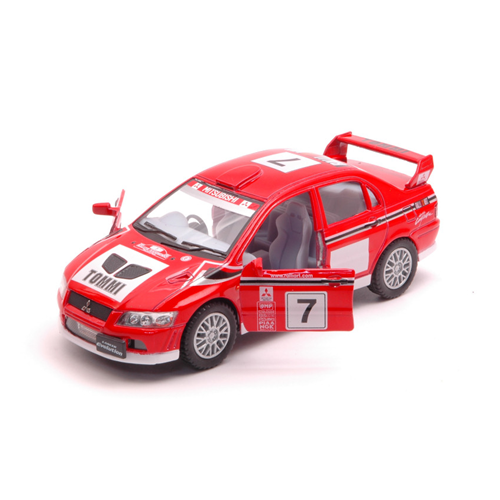 MITSUBISHI LANCER EVO VII WRC N.7 RED/WHITE cm 12 Kinsmart Modellismo Giocattolo Modellino