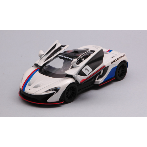 MC LAREN P1 WITH STRIPES WHITE/BLUE cm 12 Kinsmart Modellismo Giocattolo Modellino