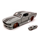 FORD MUSTANG GT 1967 GRAY WITH BLACK STRIPES 1:24 Maisto Tuning Die Cast Modellino