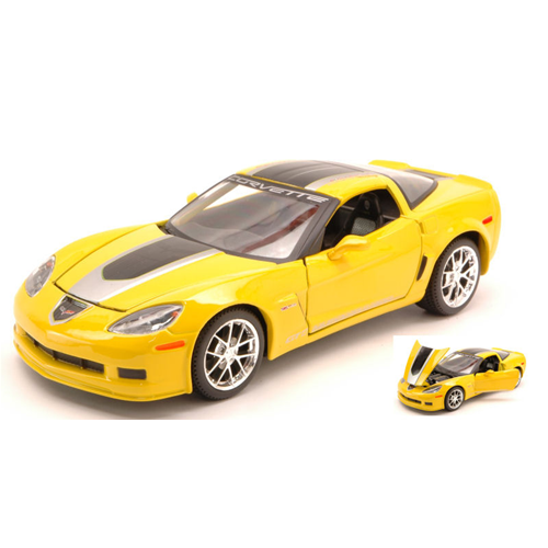 CHEVROLET CORVETTE GT1 2009 YELLOW/BLACK 1:24 Maisto Auto Stradali Modellino