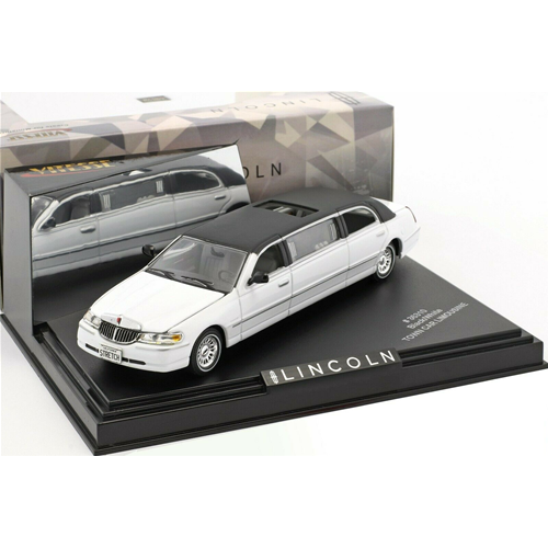 LINCOLN TOWN CAR LIMOUSINE 2000 WHITE WITH BLACK ROOF1:43 Vitesse Auto Stradali Modellino