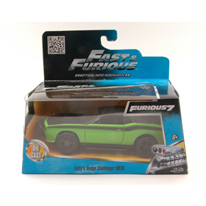 DODGE LETTY'S CHALLENGER SRT8 OFF ROAD 2008 FAST & FURIOUS VII GREEN/BLACK 1:32 Jada Toys Movie Modellino