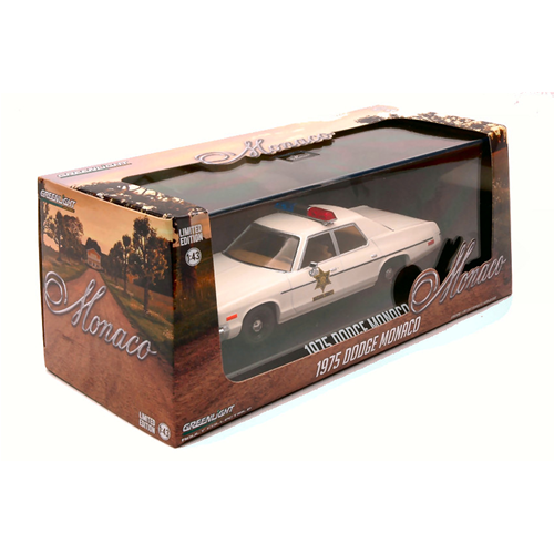 DODGE MONACO 1975 HAZZARD COUNTY SHERIFF CREAM 1:43 Greenlight Movie Modellino