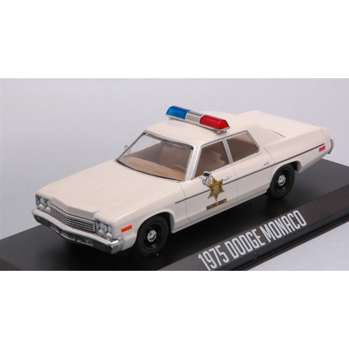 DODGE MONACO 1975 HAZZARD COUNTY SHERIFF CREAM 1:43 Greenlight Movie Modellino