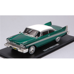 PLYMOUTH FURY 1958 CHRISTINE 1983 RED WITH WHITE ROOF GREEN VERSION 1:43 Greenlight Movie Modellino