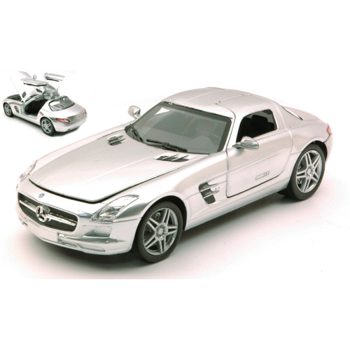 MERCEDES SLS AMG 2010 SILVER 1:24 New Ray Auto Stradali Modellino