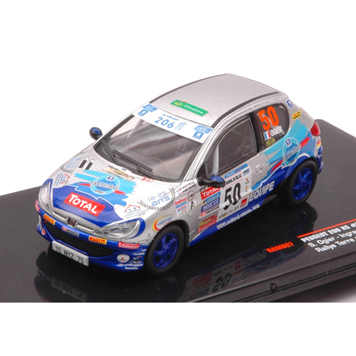 PEUGEOT 206 XS N.50 TERRE OF CADABELLES 2006 OGIER-INGRASSIA 1:43 Ixo Model Auto Rally Modellino