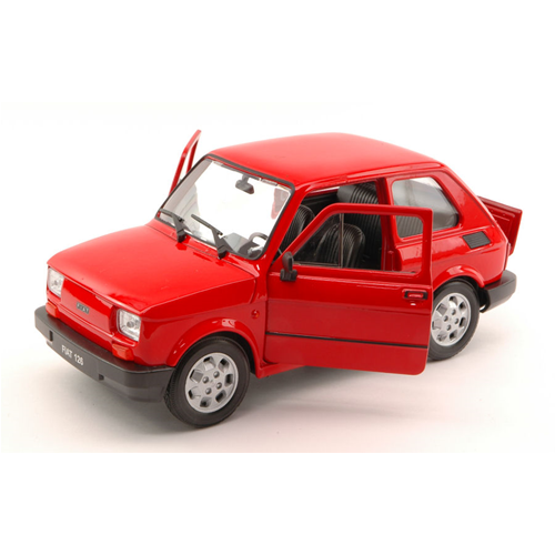 FIAT 126 1973 RED 1:24 Welly Auto Stradali Modellino