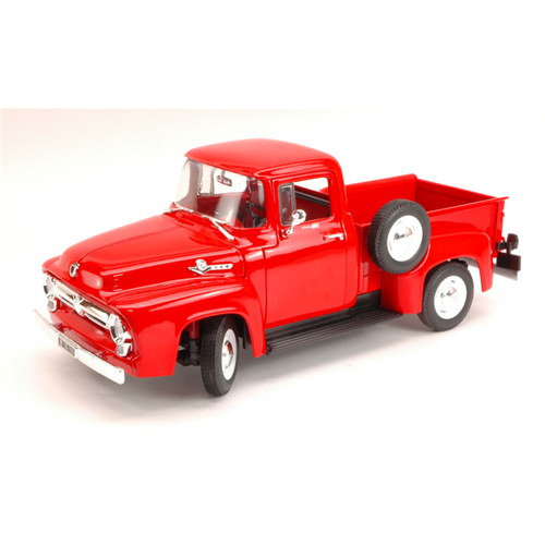 FORD F 100 PICK UP 1956 RED 1:18 Welly Auto Stradali Modellino
