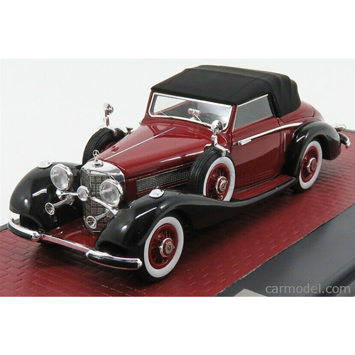 MERCEDES 540K ROADSTER LANCEFIELD CLOSED 1938 RED 1:43 Matrix Scale Models Auto d'Epoca Modellino